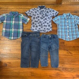 Baby Toddler Clothes Bundle
Plaid ButtonDown Shirt
Jean Pants
Check
Palm Tree